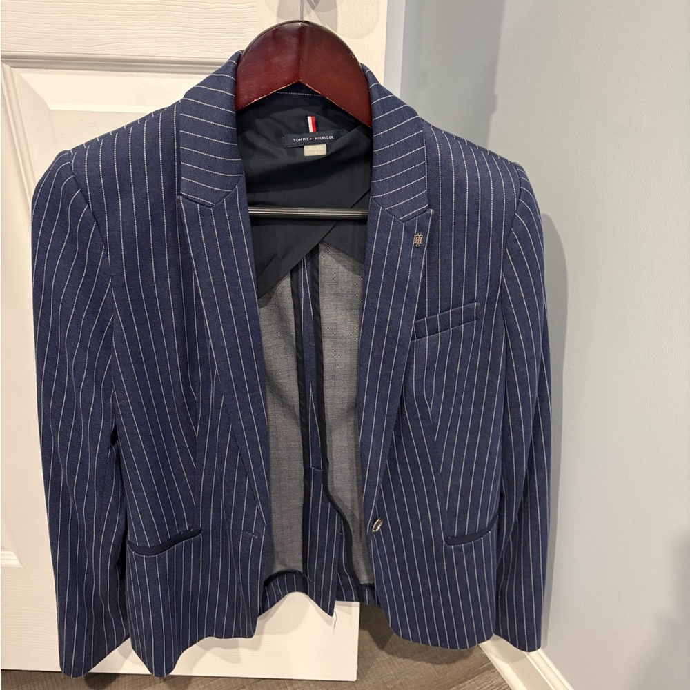 Women’s Navy Pinstripe Blazer